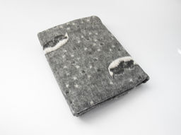 Одеяло 60% п/шерсть жаккард 100*140 " Мишки" цв серый