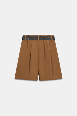 BERMUDA PINZAS CINTUR?N / Marr?n claro - Zara фото 7