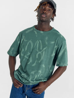 Футболка мужская зеленая с граффити