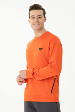 U. S. Polo Assn / Мужской оранжевый комфортный свитшот с круглым вырезом