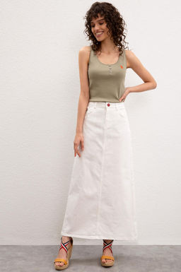 Женская белая джинсовая юбка Неожиданная скидка в корзине