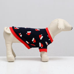 Толстовка для собак Новогодний колпак, размер M, синяя (ДС 32, ОШ 28, ОГ 46 см) - Simaland фото 3