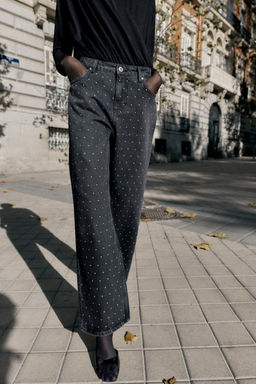 Z1975 LOOSE STRAIGHT HIGH-WAIST SHINY JEANS - Zara фото 3