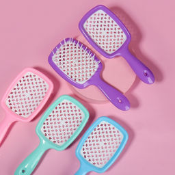 Цена за 2 шт. Расчёска массажная, широкая, продуваемая, 8.3×20(±1) см, МИКС