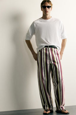 PANTAL?N STRAIGHT FIT RAYAS / Morado - Zara фото 5