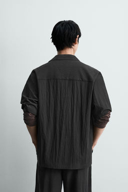 CAMISA RELAXED FIT TEXTURA / Negro - Zara фото 3