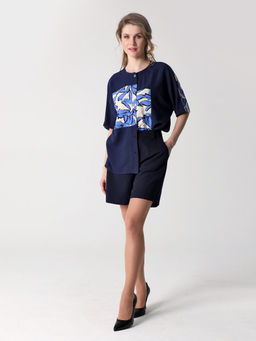 25235 Блуза т.синий