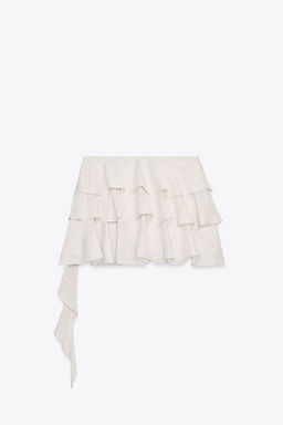 ASYMMETRIC FRILL MINI SKIRT - Zara фото 5
