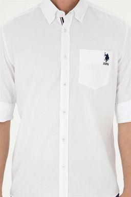 U. S. Polo Assn / Мужская белая рубашка с длинным рукавом - U.s. polo assn фото 6