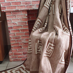 Одеяло п/шерсть 40% 150*205 жаккард "Греция" цв .беж (Узбекистан)