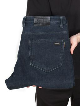 M3312 DARK BLUE Джинсы мужские зимние с начесом - Фабричный китай фото 6