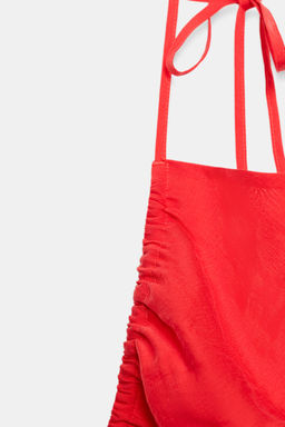 TOP HALTER FRUNCES / Rojo / Coral - Zara фото 6