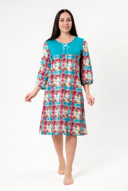 Ночная сорочка женская из футера Эмма изумрудно-бордовый - Амадэль фото 13