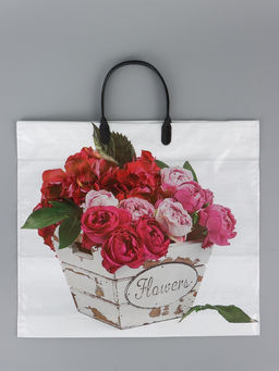 Цена за 10 шт. Пакет «Пинк», полиэтиленовый с пластиковой ручкой, 38×34 + 3 см, 90 мкм