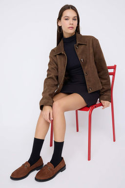 Teen Kahverengi Toka Detayl? Suet Kad?n Loafer Ayakkab?
TAKAW26LA00002 - Trendyolmilla фото 5