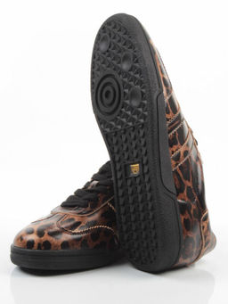 03-B6C-7PC BROWN/LEOPARD Кеды женские (натуральная кожа)