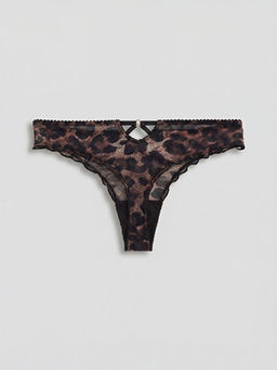 Leopar Desenli Fantezi Tanga K?lot