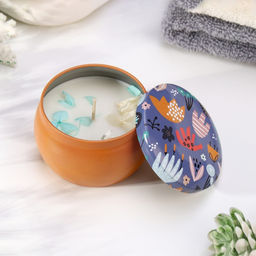 Ароматическая свеча в банке Голубые колокольчики, из соевого воска с сухоцветом, 4.5?6 см, 80 г - Богатство аромата фото 2