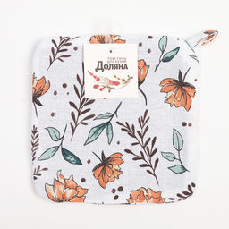 Прихватка Доляна Oleander 19х19 см, 100% хлопок, ватин 250 г/м2  фото 4