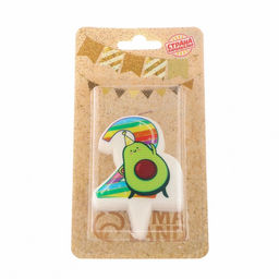 Свеча в торт Авокадо, цифра 2, 6,5 см - Страна карнавалия фото 4