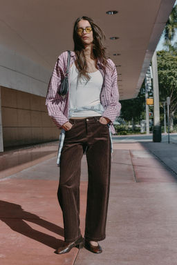 STRAIGHT-LEG CORDUROY TROUSERS - Zara фото 9