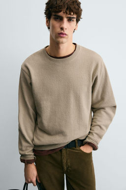 TEXTURED CREWNECK SWEATSHIRT - Zara фото 6