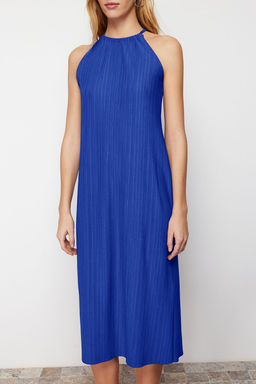 Saks Shift/Duz S?f?r Kol Midi Piliseli Orme Elbise TWOSS23EL00752