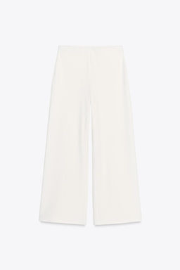 TEXTURED WIDE-LEG TROUSERS - Zara фото 11