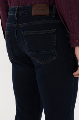 Erkek Koyu Mavi Slim Fit Jean Pantolon