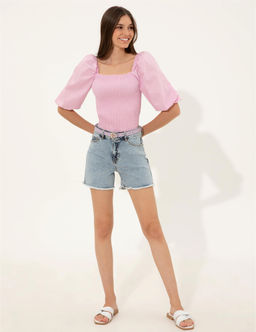 Lila Balon Kol Bluz - Pierre cardin фото 4
