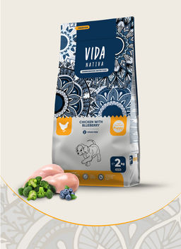 Корм Vida Nativa для щенков мелких пород с курицей и черникой P02136004