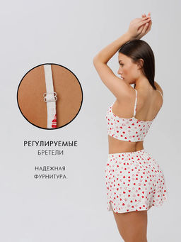 Пижама женская, топ и шорты сердечки ЛП-01 (1-67) - Росхалат фото 10