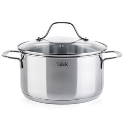 Набор кастрюль из нержавеющей стали Брилон 3 штуки: 1,5л - д16см, h8см, 3л - д20см, h10,5см, 4,3л - д22см, h11,5см, s0,5мм, дно s2,7мм, внешняя и внутренняя полировка - зеркальная, стеклянная жаропрочная крышка, пароотвод, ручки с из нержавеющей ст - Домашняя мода фото 5