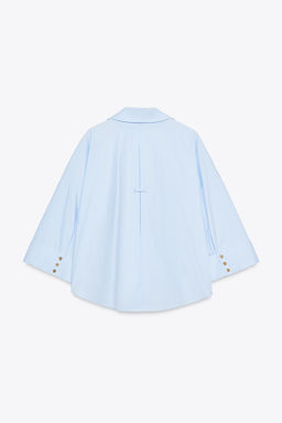 WIDE-SLEEVE POPLIN SHIRT - Zara фото 8
