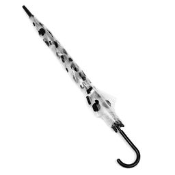 Зонт - трость детский «Горох», полуавтоматический, 8 спиц, R=45/52 см, d=90 см, чёрный/прозрачный