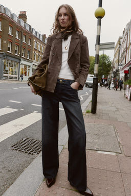 Z1975 MID-WAIST JACQUARD WAIST JEANS - Zara фото 10