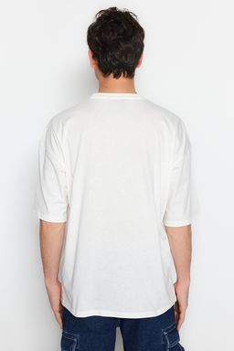 TRENDYOL MAN Gri Oversize Fit Kabaran Bask?l? %100 Pamuk T-Shirt TMNSS23TS00316 - Trendyolmilla фото 2