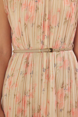 TRENDYOLMILLA Bordo Kemerli Duz Kesim Piliseli Midi Astarl? Sifon Dokuma Elbise TWOSS25EL00118  фото 16