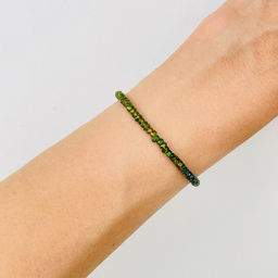 Браслет из зеленого Турмалина (градиент) 17,5 см +