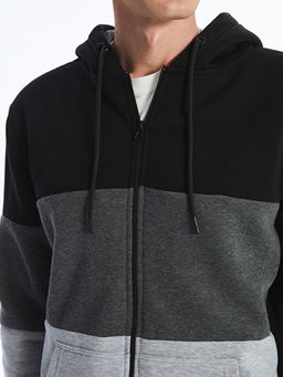 Kap??onlu Uzun Kollu Erkek Fermuarl? Sweatshirt - Waikiki фото 3