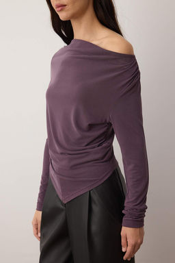 Murdum Modal Kumas Degaje Yaka Drapeli Vatkal? Asimetrik Orme Bluz TWOAW25BZ00031