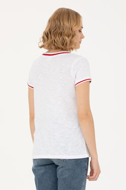 Kad_n Beyaz V Yaka Ti__rt - U.s. polo assn фото 5