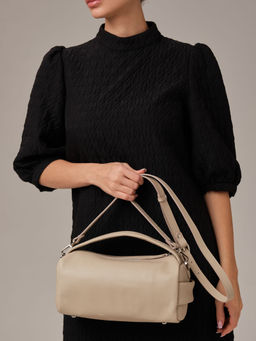 Кожаная сумка Solea DBR 31365 бежевая пудра  фото 4