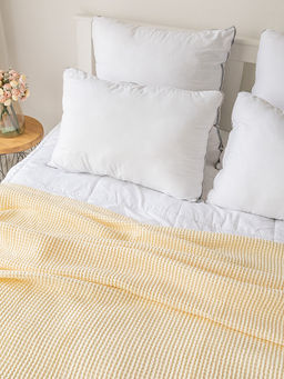 Покрывало вафельное 175x200 молочный 100% Хлопок - Denastia фото 6