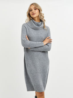 платье серое из шерсти с объемным воротом - Glenfield фото 5