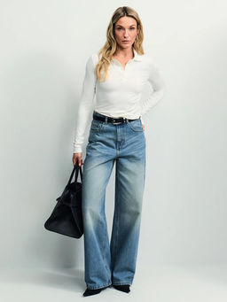 Лонгслив поло из вискозы / Zarina