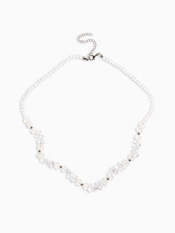 Колье Крошка блеск, радужное в серебре, 40 см