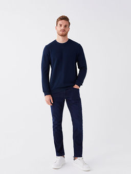 Bisiklet Yaka Uzun Kollu Erkek Sweatshirt