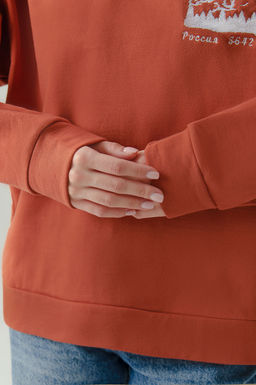Арт. 15126 Худи женское с капюшоном 44-52 (5 шт) Цвет:терракотовый