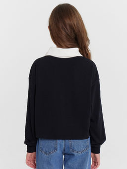 Свитшот для девочек с классическим воротником и принтом Уэнздей - Mark formelle фото 4